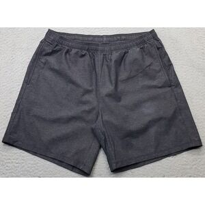 Rhone Running Shorts Mens Large Gray Stretch Pleated Front Elastic Waist Pull On